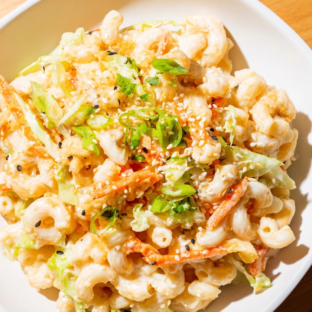 Creamy Mac and Cheese Egg Roll Stir-Fry in a wok, vibrant colors and cheesy aroma.