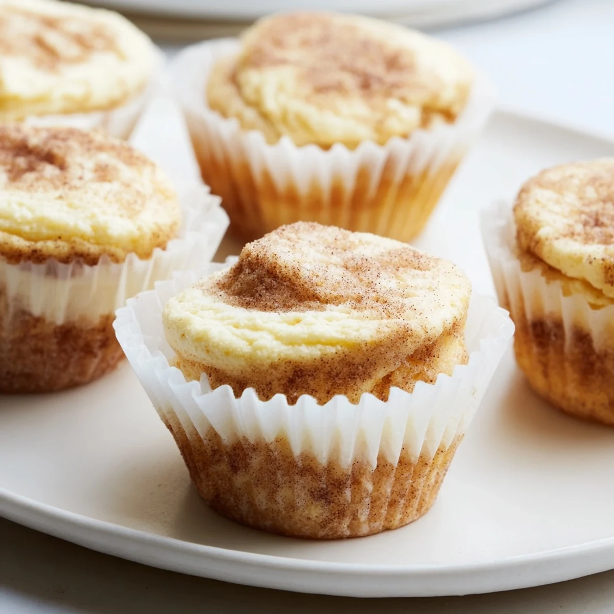 Warm chai latte muffin cheesecake cups, perfect for a cozy dessert treat.  
