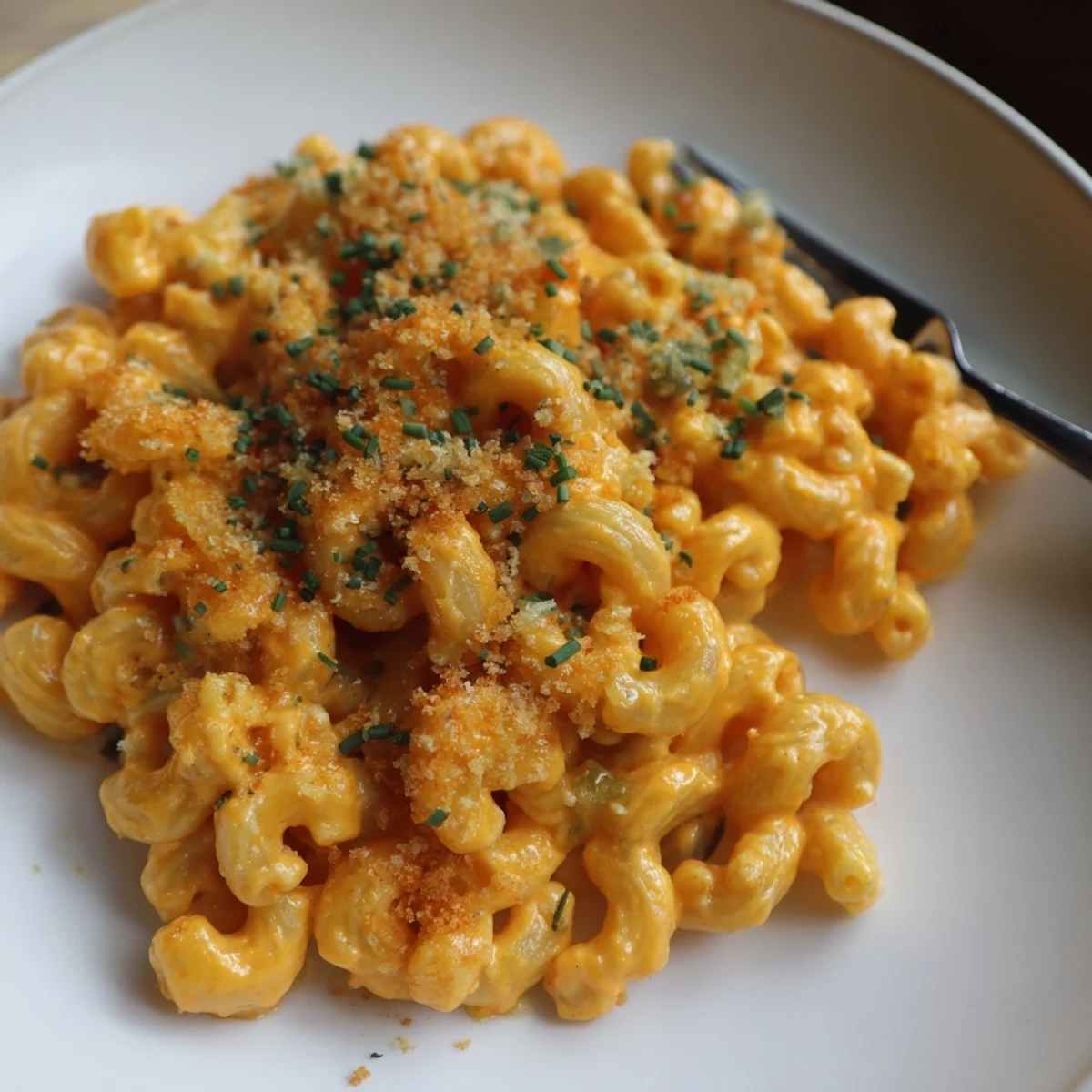 Sriracha Pickle Mac and Cheese, a flavorful and creamy twist on a classic dish.