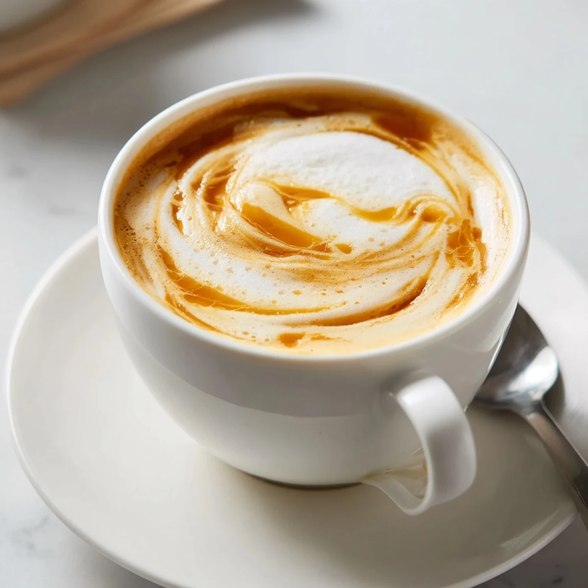 Savory Onion Latte with caramelized onions and rich espresso creates a unique flavor experience.  