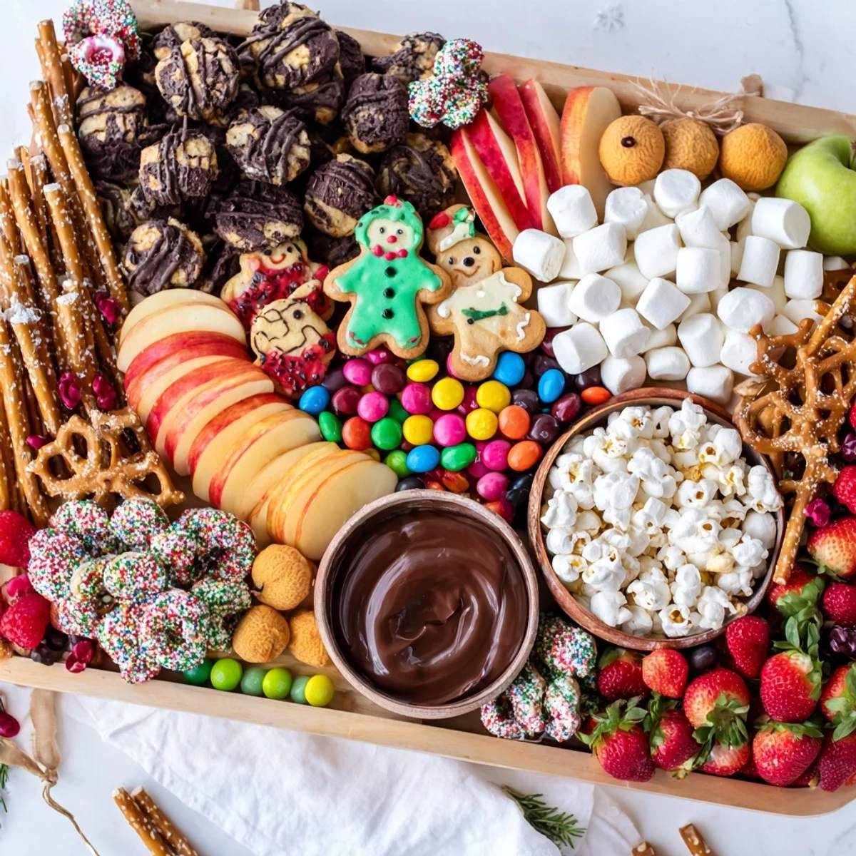 Delicious dessert boards with themed snacks, featuring vibrant fruits and festive treats.  