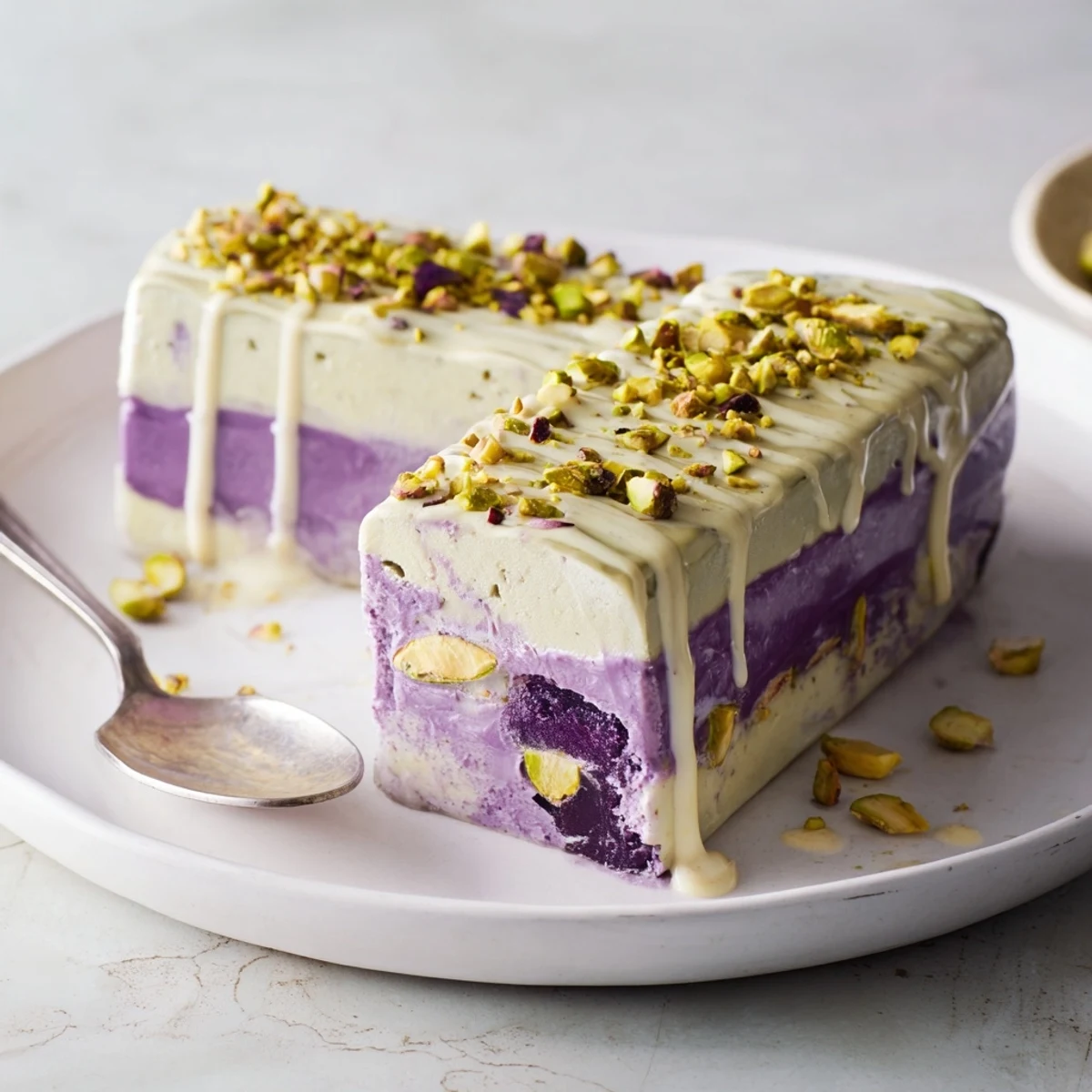 Ube Pistachio Ice Cream Bars