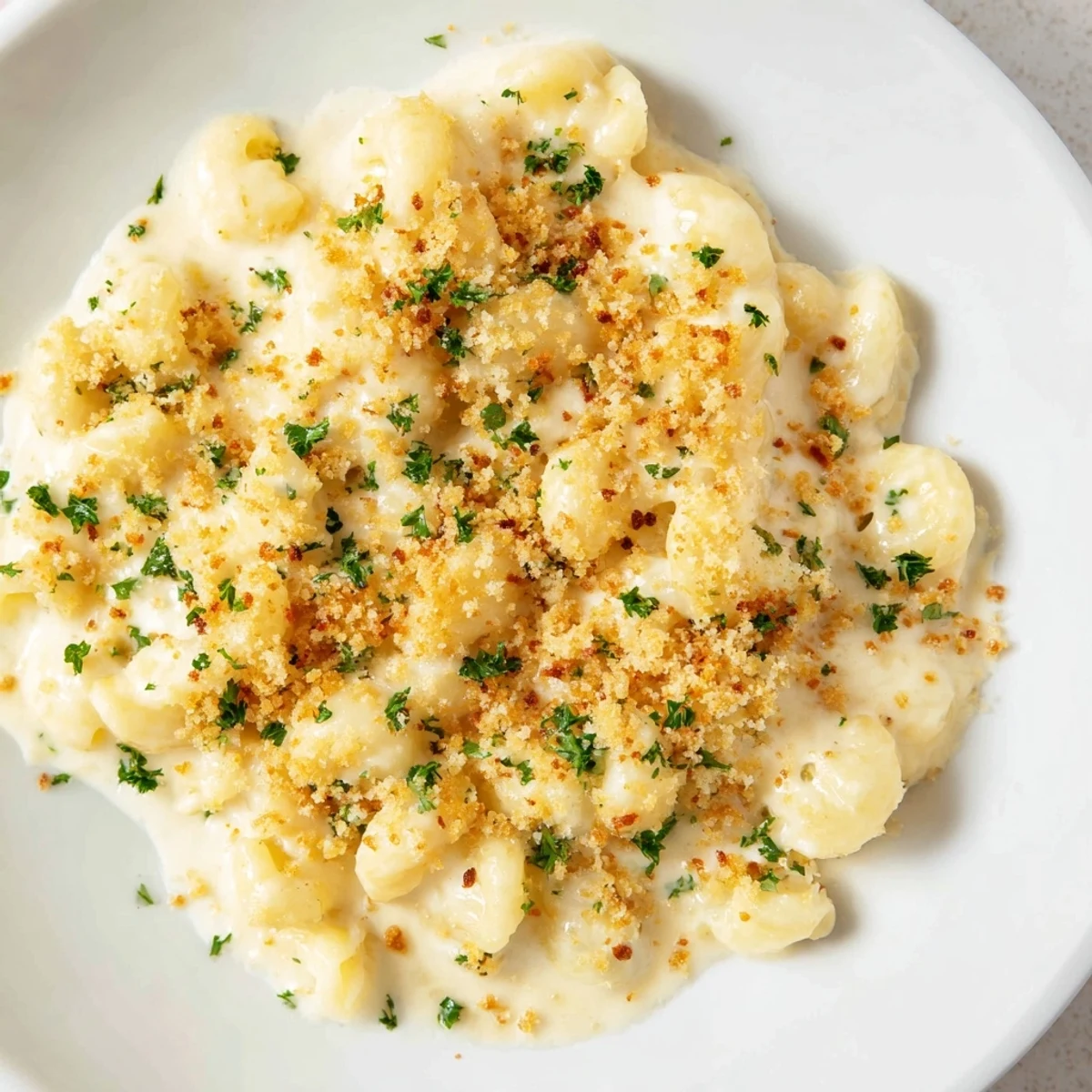 A steaming bowl of rich Truffle Macaroni & Cheese, creamy, cheesy, and infused with truffle aroma.