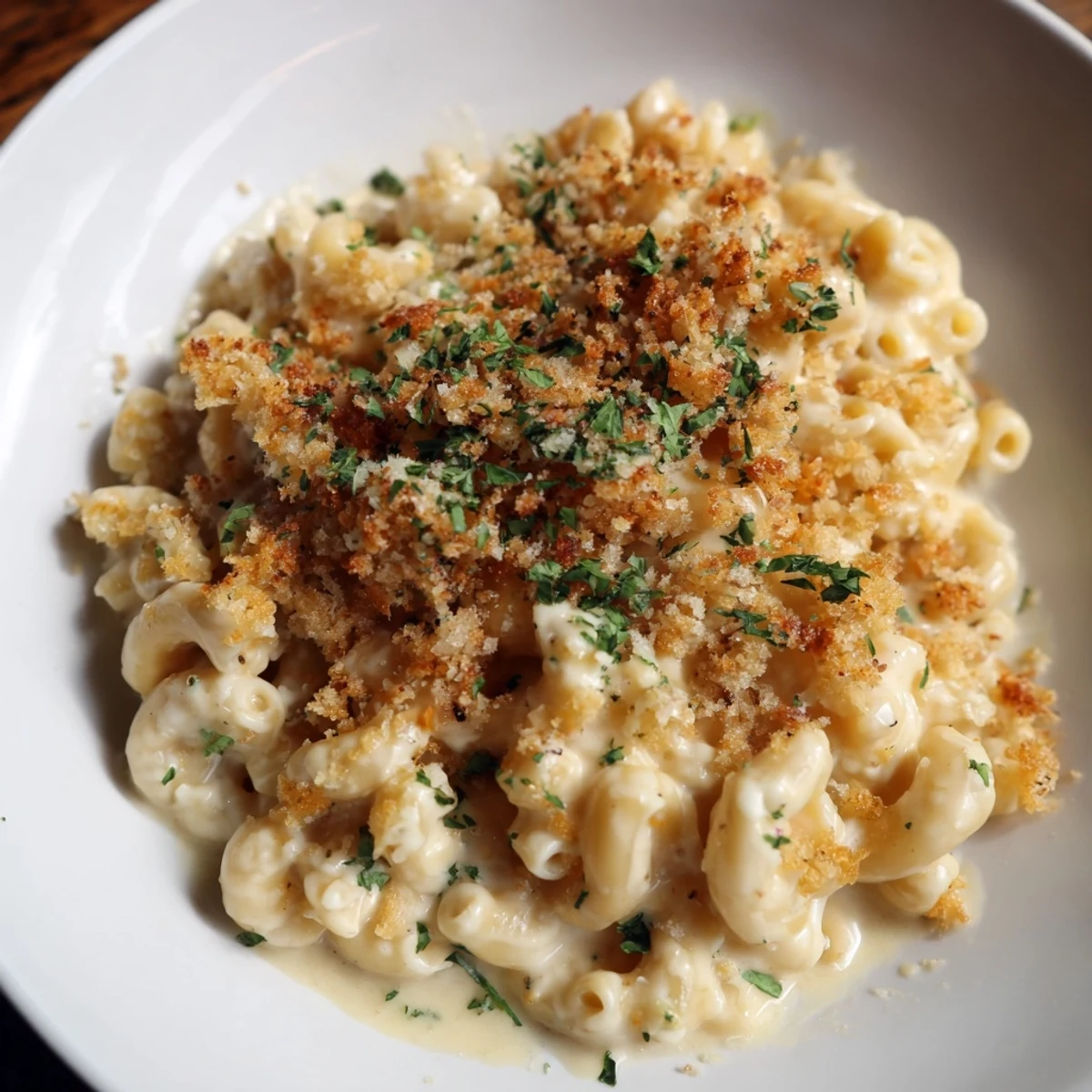 Serving suggestion: Indulge in warm Truffle Macaroni & Cheese alongside a crisp side salad, perfect comfort food.