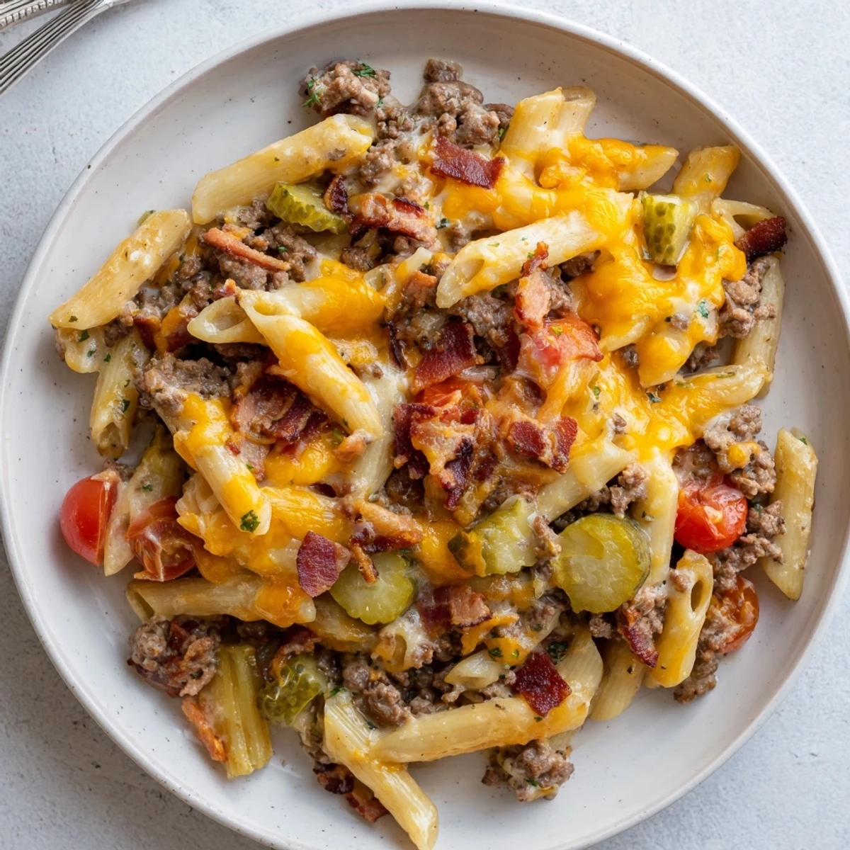 Bacon Cheeseburger Pasta Bake