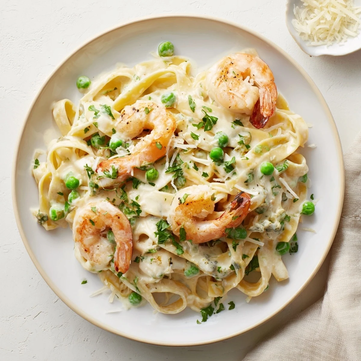 Image of creamy Instant Pot Shrimp Alfredo Pasta, ready to savor in minutes.
