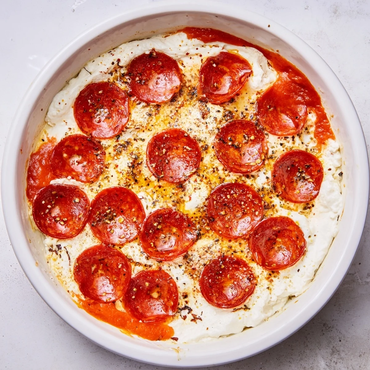 Gooey Cheesy Pepperoni Dip