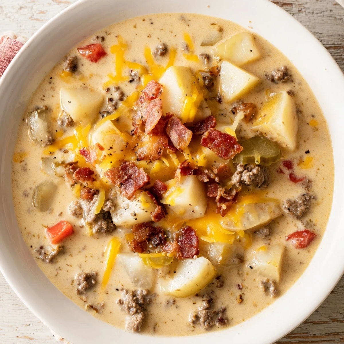 Crockpot Cheeseburger Soup