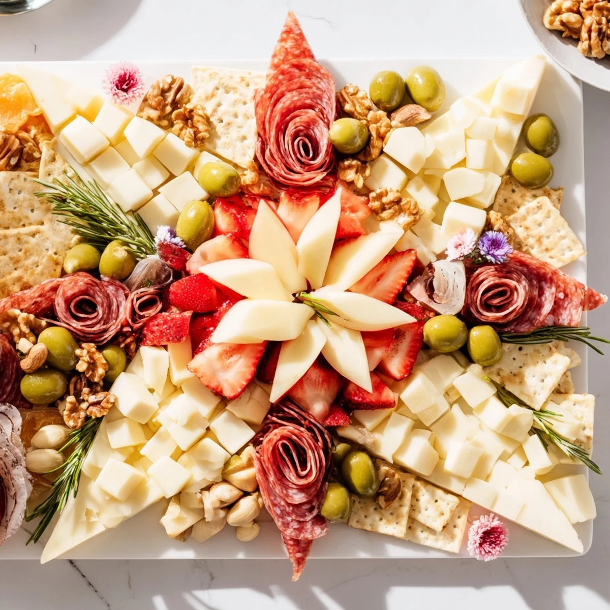Impress your guests with this beautifully arranged Star-Shaped Appetizer Board, ready to be enjoyed!