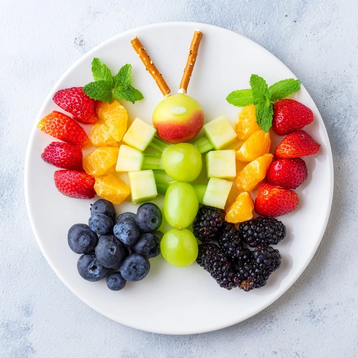Enjoy the bright colors of this delicious Butterfly Fruit Tray, a fun and easy appetizer for any gathering.