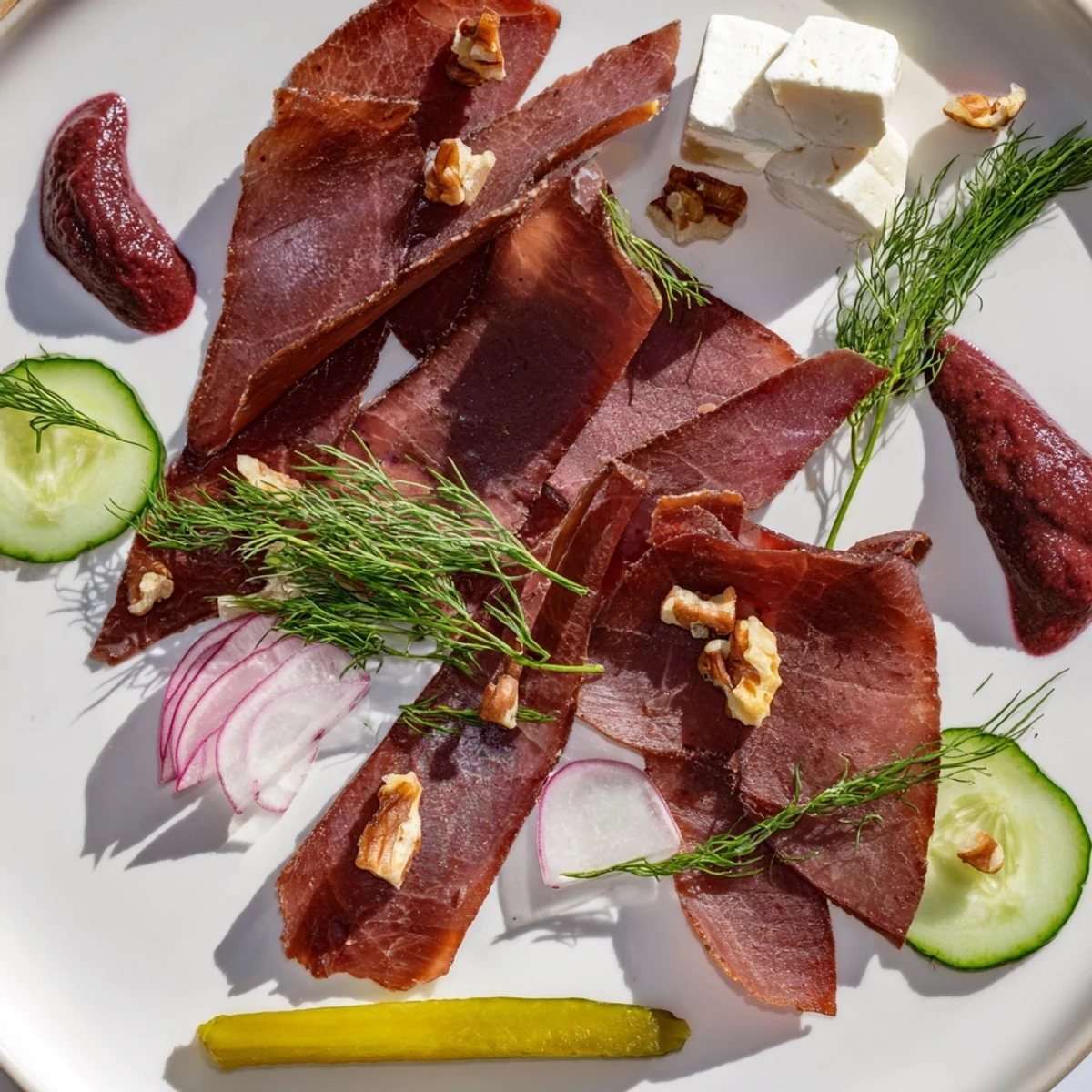 Festive Reindeer Charcuterie Platter with a beautiful arrangement of meats, cheeses, and accompaniments, perfect for sharing.