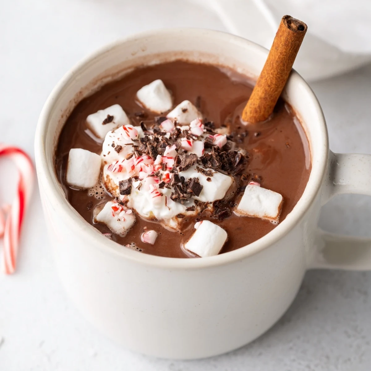 A beautifully arranged Cozy Bear Hot Cocoa Board, laden with treats and steaming hot chocolate.