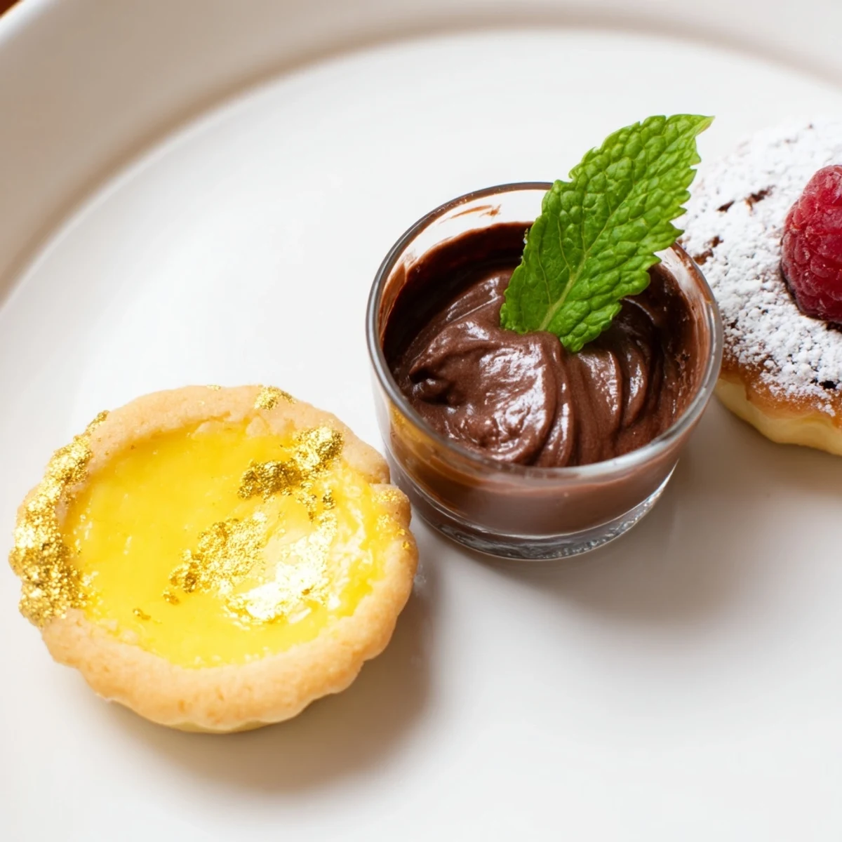 Assiette de Desserts Starry Delight: A glistening dessert platter, brimming with decadent miniature treats.