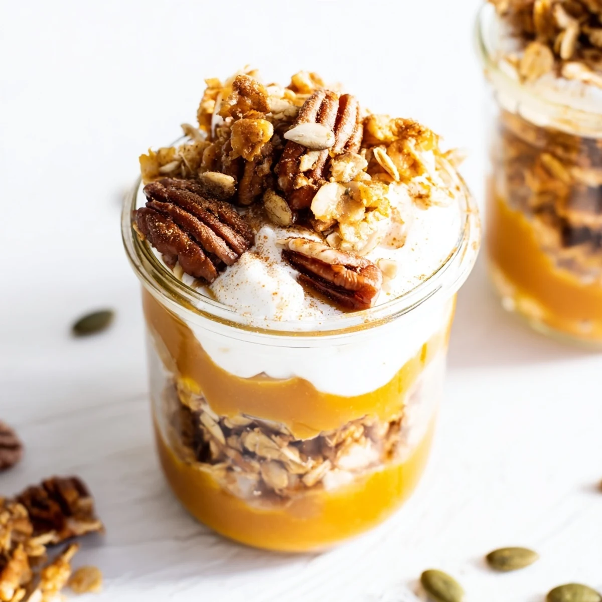 Creamy Greek yogurt and spiced pumpkin combine in this easy, healthy Pumpkin Yogurt Parfait.