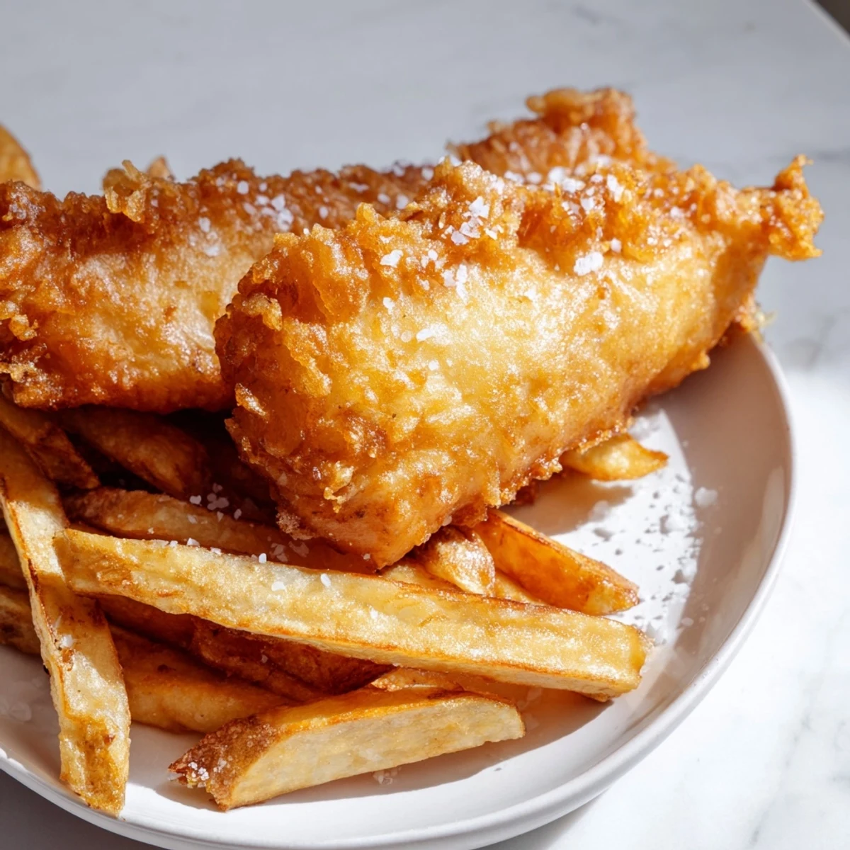 Picture this: steaming, mouthwatering British Fish & Chips, golden fish fillets and rustic, seasoned fries on a plate.