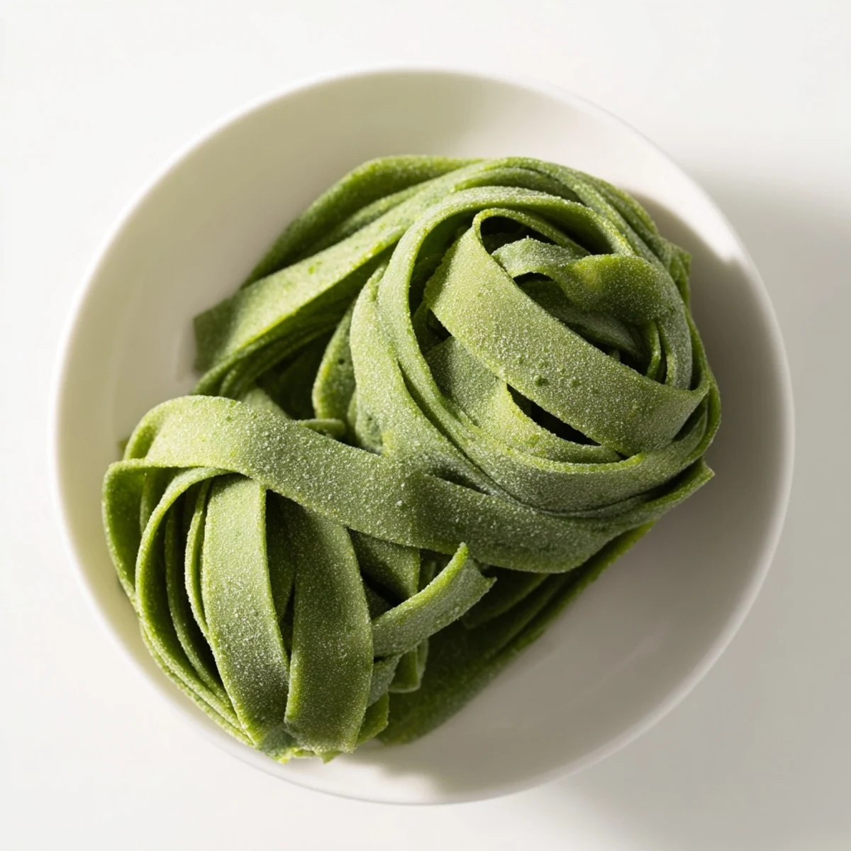 Freshly made spinach pasta dough, bright green and hinting at a delicious, healthy Italian meal.