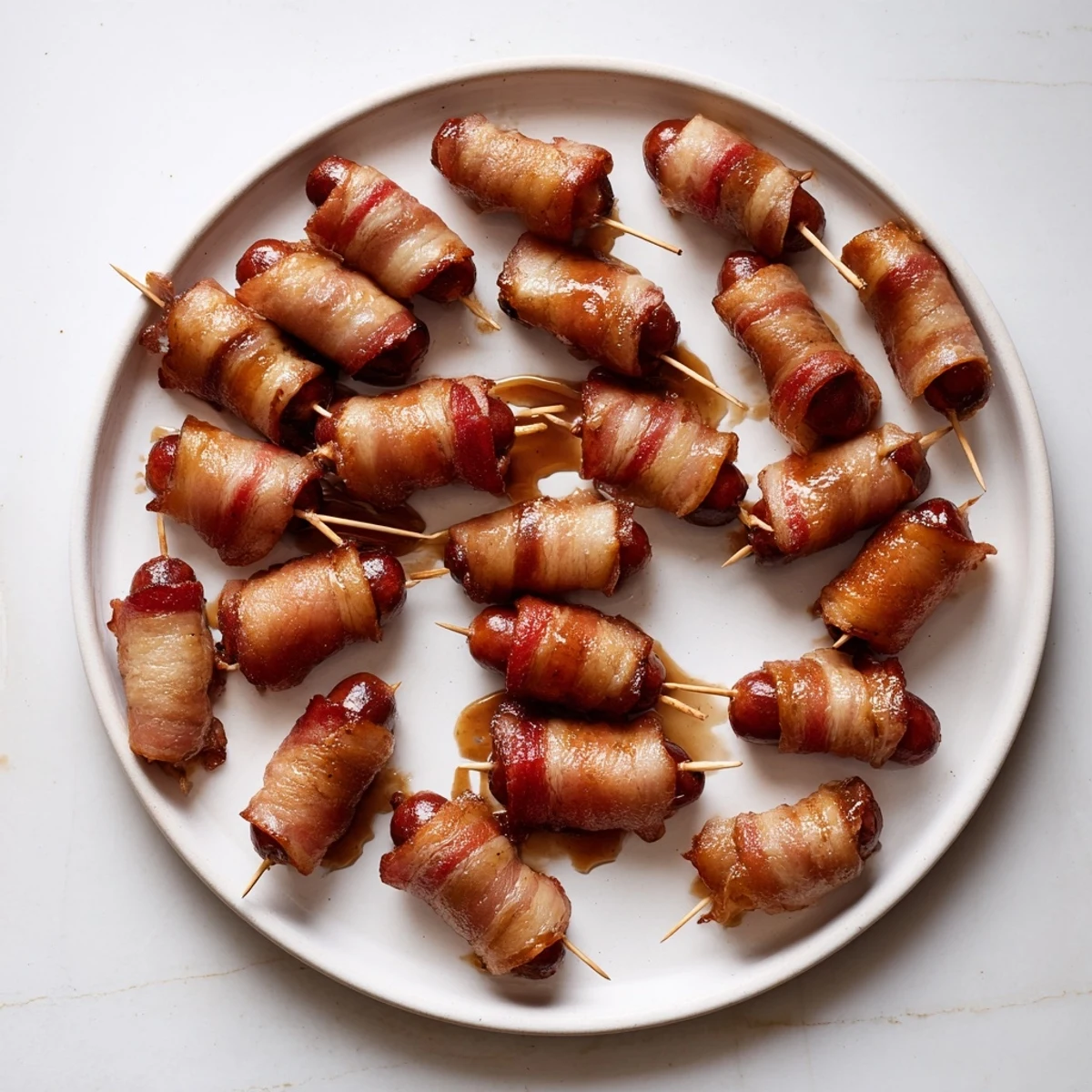Crispy bacon embraces juicy smokies, glistening with brown sugar in this delicious 3-Ingredient Bacon-Wrapped Smokies appetizer.