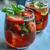 Strawberry Basil Sangria Mocktail