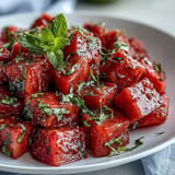 Cooling watermelon and mint salad with a zesty chili lime kick.