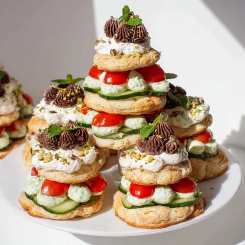 Delectable Tour dÉléphant Goûter Gourmand: a whimsical tower of layered sweet and savory delights.