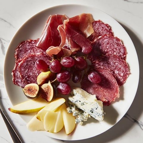 A vibrant Majestic Venison Charcuterie Platter overflowing with cured meats, cheeses, and fruits ready to serve.