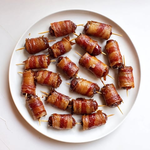 Golden, caramelized 3-Ingredient Bacon-Wrapped Smokies, a savory appetizer perfect for game day snacking.