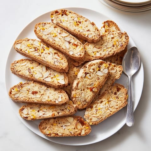 Close-up of crunchy biscotti slices ready to enjoy with coffee, a delightful dessert.