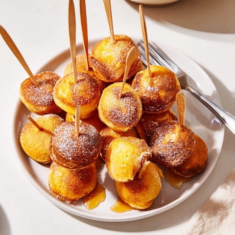 Deliciously spiced pumpkin muffin pancake pops, ideal for snack time or desserts.  