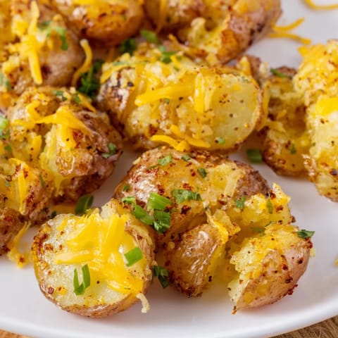 Smashed Green Onion Potato Bombs