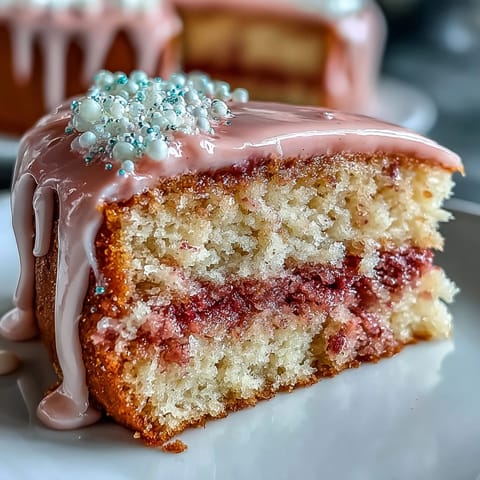 Elegant Bridal Shower Rosé Velvet Cake with glistening gold drip.