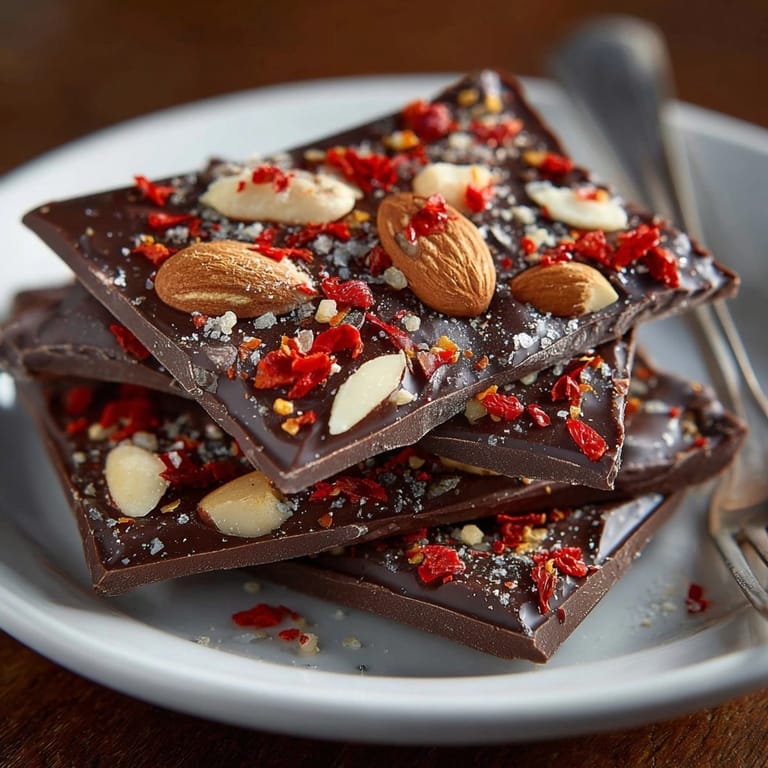Enjoy vibrant Cinnamon Chili Chocolate Bark recipe: Dark, glossy, and ready to serve.