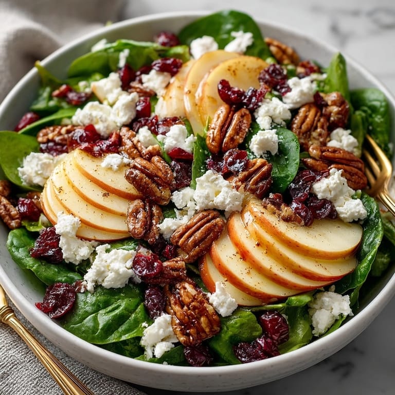 Delicious Apple Pecan Autumn Salad overflowing with seasonal bounty, perfect fall lunch.