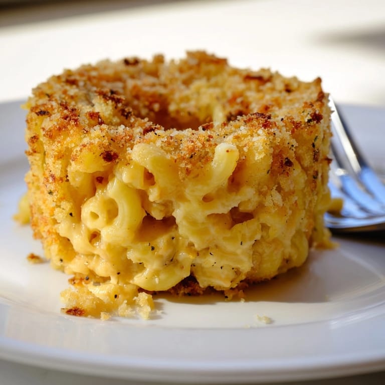 Homemade Mac and Cheese Stuffed Onion Rings served hot, a decadent party pleasers recipe.
