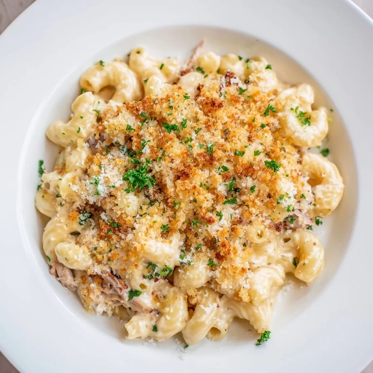 A close-up of a steaming bowl featuring rich, flavorful Barbecue Pulled Pork Mac and Cheese.