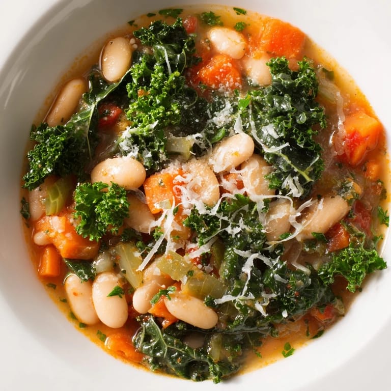 This Italian Bean & Kale Stew is a delicious, vegetarian one-pot meal, perfect for chilly evenings.