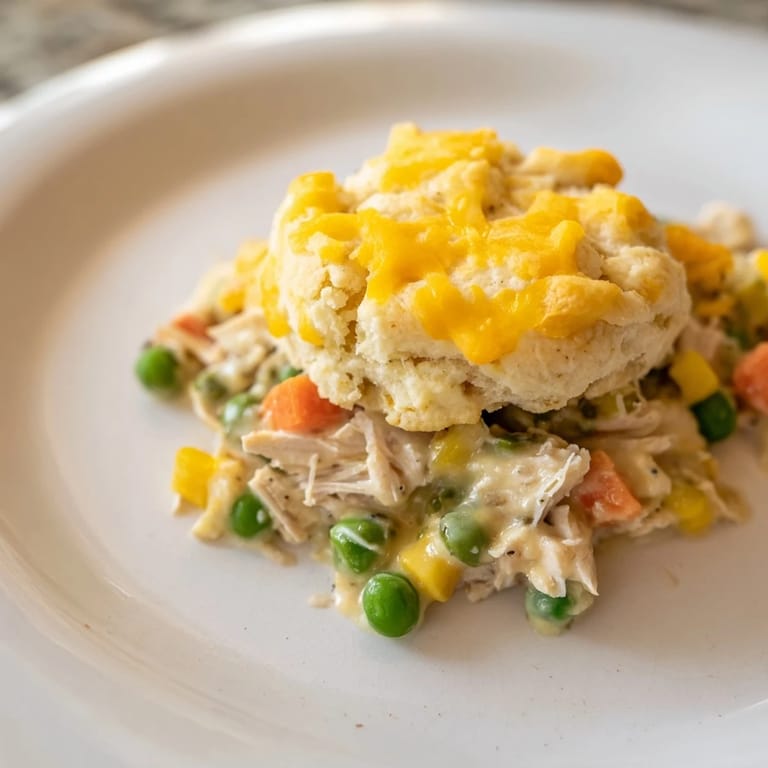 Imagine this: steaming One-Pan Chicken Cobbler with tender chicken and fluffy, cheesy biscuits.