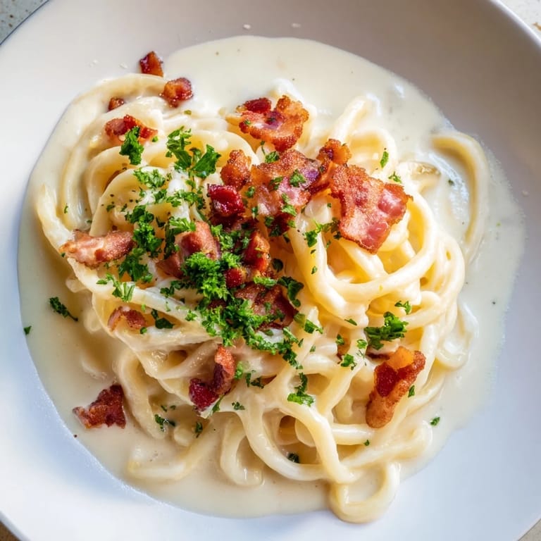Enjoy this easy Instant Pot Carbonara Ramen Hack with perfectly cooked noodles and rich sauce.