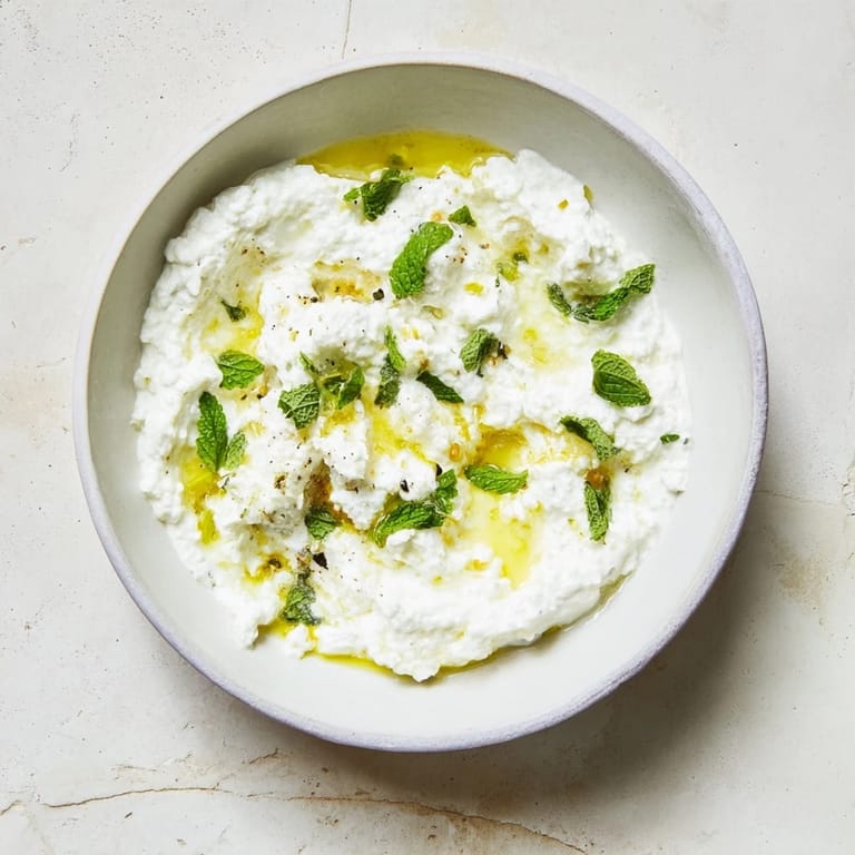 Whipped Feta Dip with Lemon-Mint Drizzle