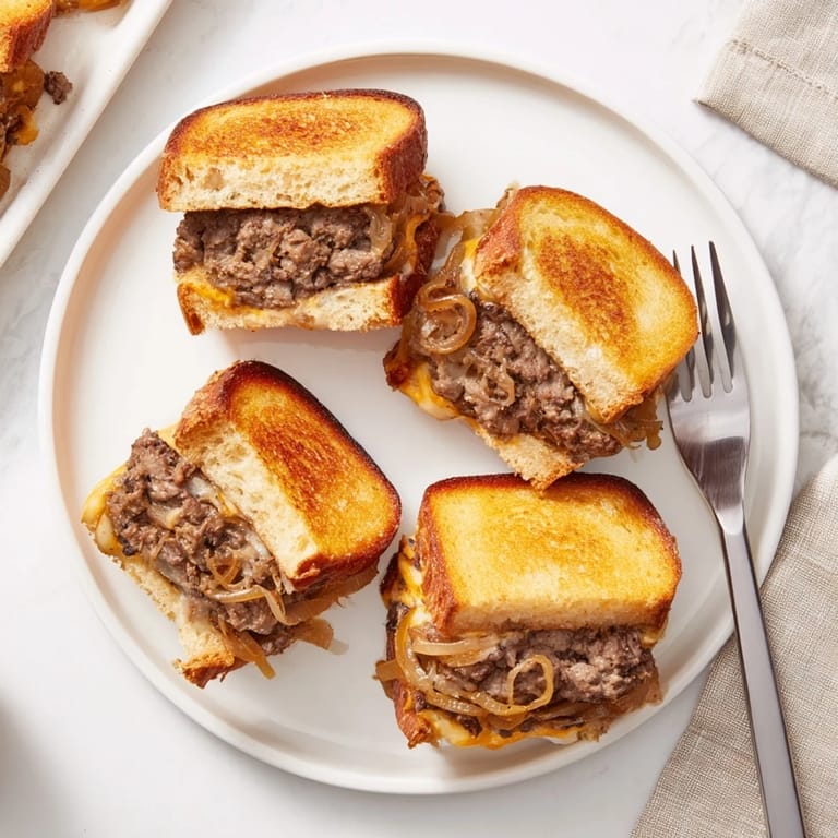 Melted cheese and browned beef create an appetizing Patty Melt Skillet in this American classic.