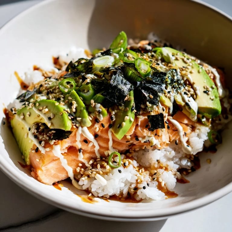 Enjoy this easy-to-make classic salmon rice, a quick and satisfying pescatarian dinner idea.