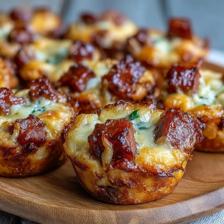 Golden mini corn dog muffins baked with juicy hot dog, ready for dipping.