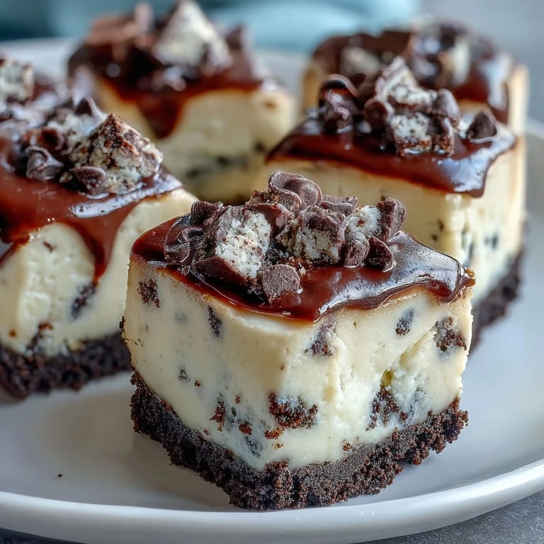 Decadent mini cheesecake bites with a chocolatey Oreo crust, a sweet treat.