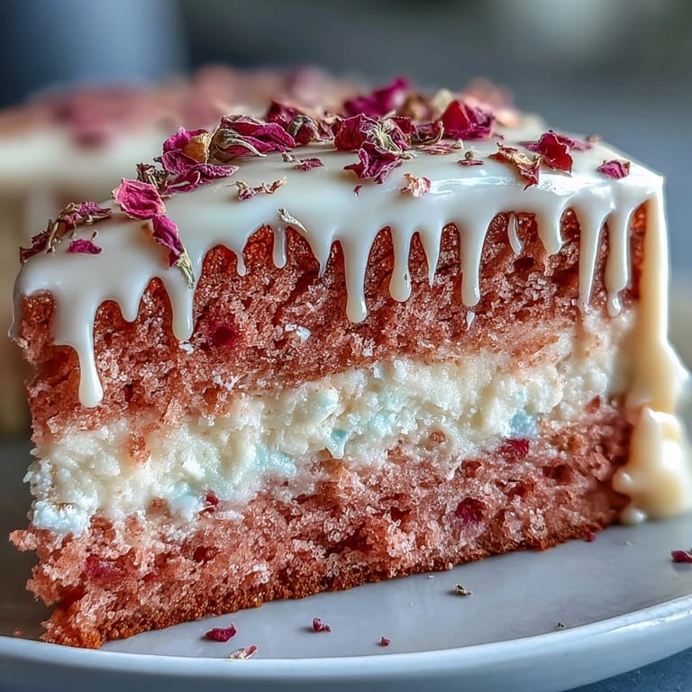 A delicate Bridal Shower Rosé Velvet Cake, softly frosted and adorned with edible gold.