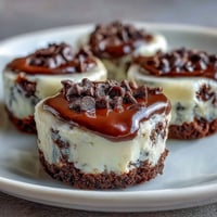 Mini cheesecake bites with Oreo crust, perfectly baked and ready to devour.