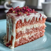 Elegant pink Bridal Shower Rosé Velvet Cake, glistening with shimmering gold drip.